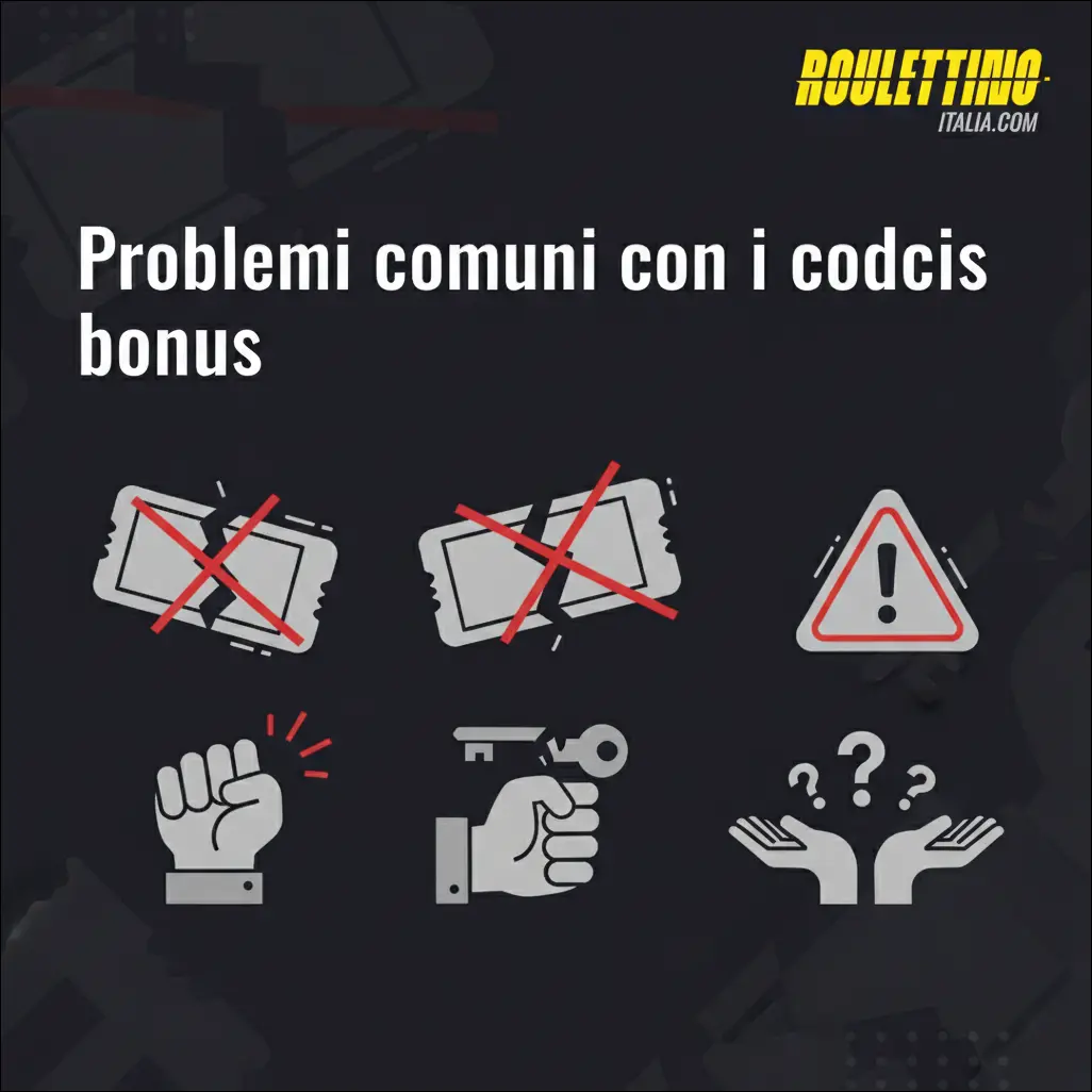 Problemi comuni con i codici bonus