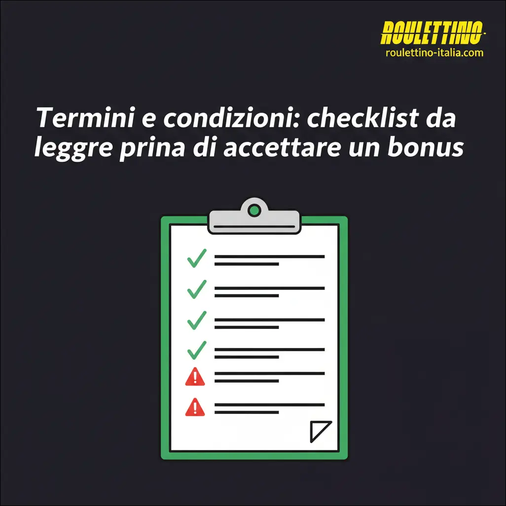 Termini e condizioni: checklist da leggere prima di accettare un bonus